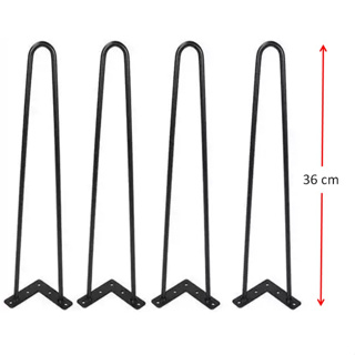 ขาโต๊ะเหล็ก สูง 36 cm 1ชุด (4ชิ้น) สำหรับติดตั้งกับหน้าท็อปไม้ โต๊ะคอม โต๊ะโชว์(เหล็กโต 12 mm)