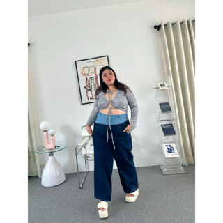 Cher Tada - Kiko Jeans กางเกงยีนขายาส เอวสูง เก็บทรง  สำหรับสาวอวบ-อ้วน
