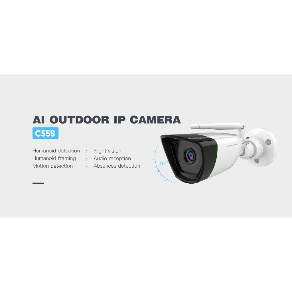 ภาพสินค้าVStarcam CS55 1296P Outdoor IP Camera กล้องวงจรปิดไร้สาย กล้องนอกบ้าน 3.0ล้านพิกเซล จากร้าน libkkshop บน Shopee ภาพที่ 2