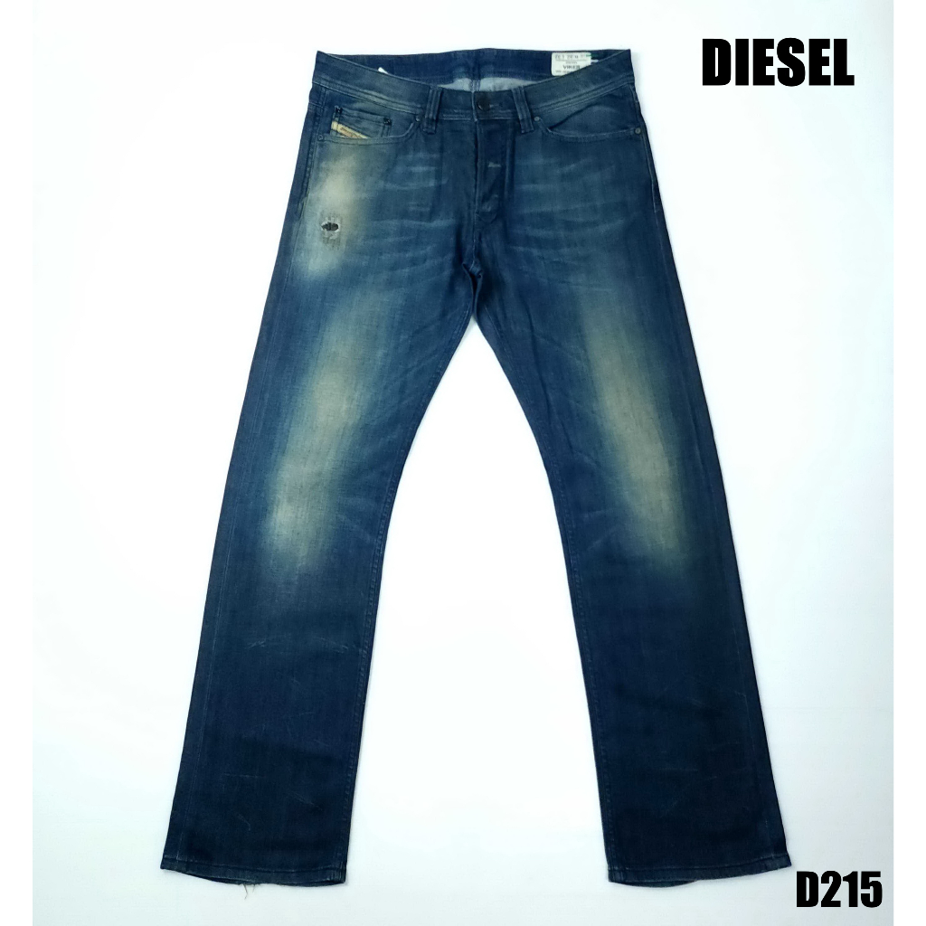 ยีนส์-diesel-เอว-34-35-เฟดสนิม-แต่งขาดปะเดิมๆ-ขากระบอก-made-in-italy