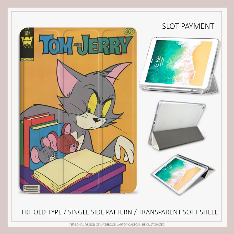 tom-jerry-เคสไอเเพด-air4-5-mini1-2-3-4-5-6-เคส-ipad-10-2-gen7-8-9-gen10-case-ipad-2022-pro11-cat-mouse-พร้อมถาดใส่ปากกา
