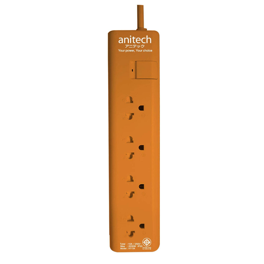 สินค้าเกรดบี-anitech-tis-power-strip-4sockets-10a-2200w-3m