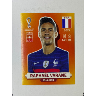 สติ๊กเกอร์สะสม Raphael Varane ฟุตบอลโลก Worldcup 2022 France ของสะสมทีมฟุตบอล ฝรั่งเศส