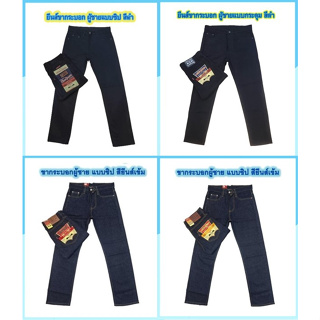 ภาพขนาดย่อของภาพหน้าปกสินค้ากางเกงยีนส์ผู้ชาย ยีนส์ขากระบอก กางเกงใส่ทำงาน กางเกงขายาว มีให้เลือกแบบซิปและกระดุม สียีนส์น้ำเงินและสีดำแบล็ค 562/3 จากร้าน jenny.jeans บน Shopee