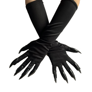 ภาพหน้าปกสินค้าac23.8 ถุงมือมือปิศาจ ถุงมือผี ถุงมือปิศาจ ถุงมือสีดำยาวพร้อมเล็บยาว ซึ่งคุณอาจชอบสินค้านี้