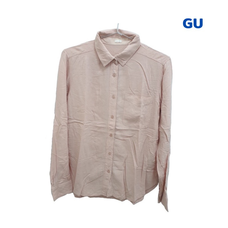 gu-xs-เสื้อเชิ้ตแขนยาว-สีชมพู