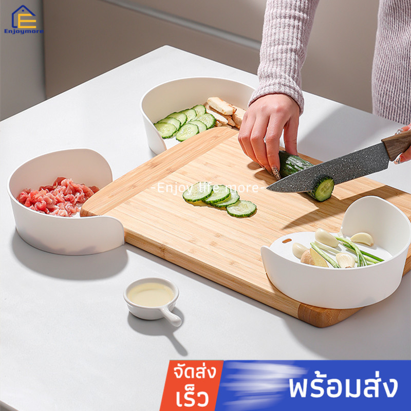 enjoymore-ถาดเข้ามุมเขียง-ใช้สำหรับรองผัก-จานเตรียมผักและผลไม้-ใช้แบ่งแยกอาหารและผลไม้