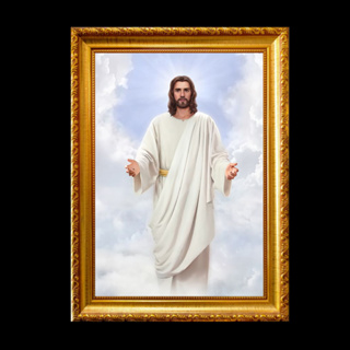 รูป พระเยซูคริสต์ พระเยซู คริสต์ พระเจ้า  สวรรค์ ของ พระองค์ กรอบ รูปขนาด A6 พร้อมกรอบรูป