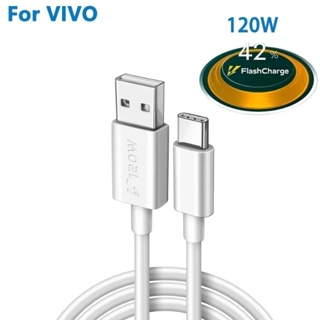 สายชาร์จ VIVO ชาร์จเร็ว 120W 80W 20V 6A Super Flash Charge Cable  For VIVO iQOO 9 10 Pro Neo 6 SE T2 S15 X80 X Note 5G