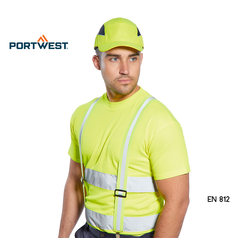 Cappellino Protettivo Portwest PS59 AirTech Bump - Blu Navy, Norma EN 812 - Foto 9