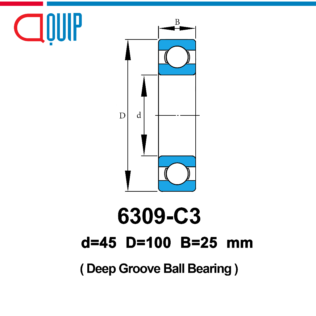 6309c3-ubc-ตลับลูกปืนเม็ดกลมร่องลึก-แบบไม่มีฝา-6309cmc3-open-deep-groove-ball-bearings-6309-c3