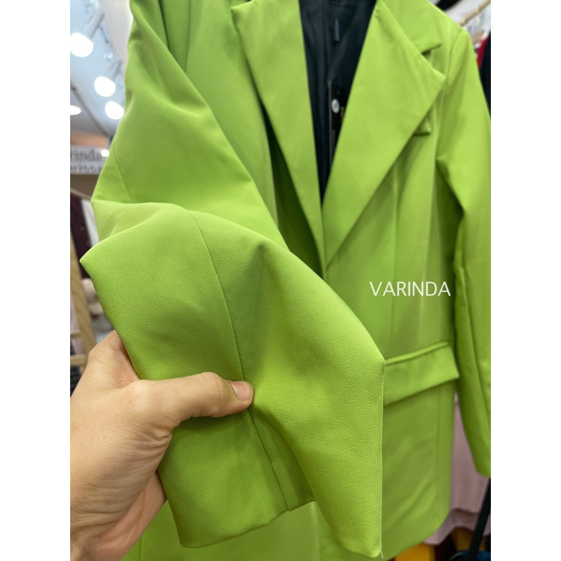 code-131-blazer-ทรง-oversize-เสื้อสูทสีเขียว-งานป้าย-varinda