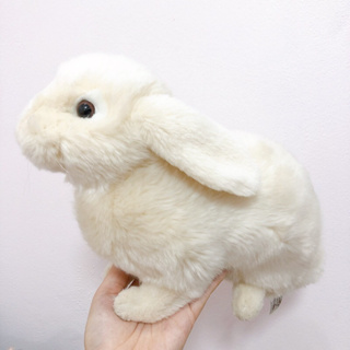 🛒 ตุ๊กตากระต่ายเหมือนจริงสีขาว ขนปุย ตัวค่อนข้างใหญ่ white rabbit push doll น่ารักมาก งาน Hunsa Hand Crafted Creation