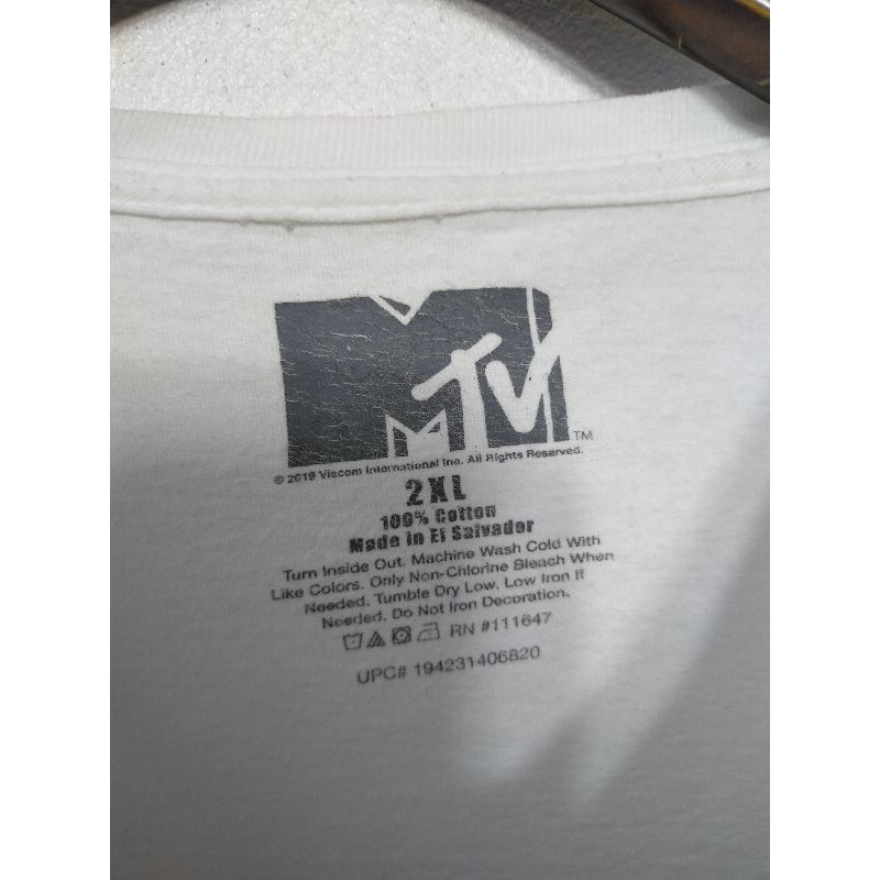 เสื้อยืด-มือสอง-ลายแบรนด์-m-tv-อก-50-ยาว-29