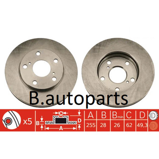 จานเบรคหน้า TOYOTA CAMRY ออสเตรเลีย ไฟท้ายไม้บรรทัด ไฟย้อย SXV10 SXV20 2.2 1991-2002 RUNSTOP /คู่