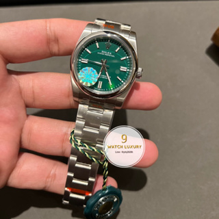 ภาพขนาดย่อของภาพหน้าปกสินค้านาฬิกาRolex OP สีเขียว เครื่องautomatic *สินค้าตรงตามรุป จากร้าน 9luxuryshop บน Shopee ภาพที่ 6