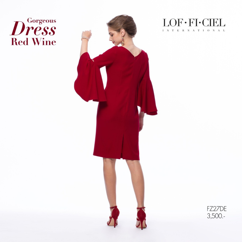 lofficiel-ชุดเดรส-ชุดแซกสั้น-business-dress-สีแดง-fz27de