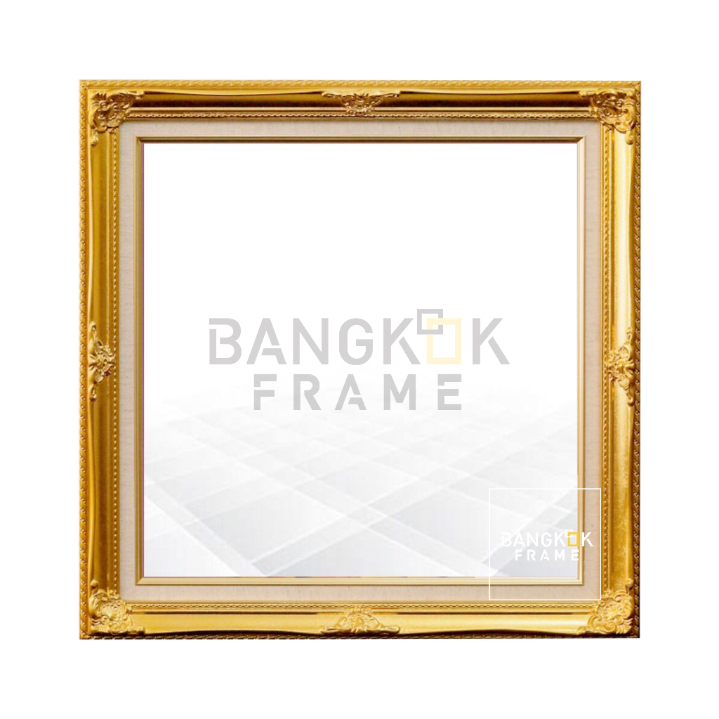 bangkokframe-กรอบหลุยส์ไม้จริง-กรอบสี่เหลี่ยมจัตุรัส-กรอบหลุยส์สั่งทำ-หลุยส์จัตุรัส-กรอบผ้ายันต์-40x40ซม-ไม่รวมผ้ายันต์