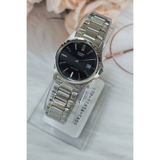Casio นาฬิกาข้อมือผู้หญิง รุ่น LTP-1183A-1A สายสแตนเลสสีเงิน หน้าปัด สีดำ - ของแท้ 100% ประกันศูนย์ CMG 1 ปีเต็ม