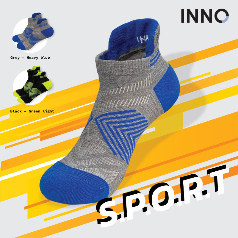 INNO Sport Run ถุงเท้าวิ่งสำหรับออกกำลังกาย เพื่อสุขภาพ กีฬาวิ่ง ข้อ