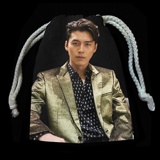 กระเป๋าผ้าแบบรูด ถุงผ้าแบบรูด ถุงหูรูด กระเป๋าดินสอ ฮยอนบิน Hyun Bin ศิลปินเกาหลี