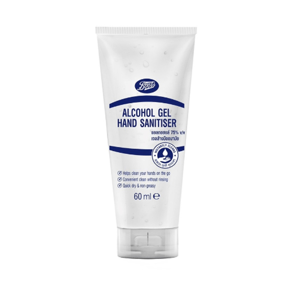 Boots Alcohol Gel Hand Sanitiser 60Ml บู๊ทส์ แอลกอฮอล์ เจล แฮนด์ แซนิไท