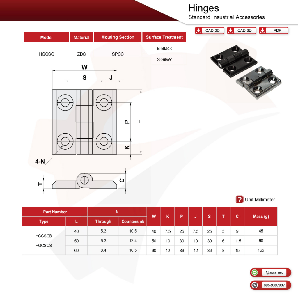 บานพับ-บานพับสแตนเลส-stainless-steel-hinges-steel-hinges-through-hole