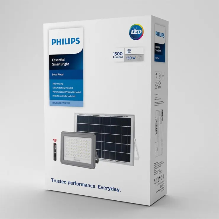 Philips solar โคมไฟโซล่าเซลล์ 150w 1500lm Essential SmartBright Solar ...