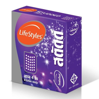Life Styles Studded ถุงยางไลฟ์สไตล์ สตัดด์ 1กล่องมี3ชิ้น ไม่เขียนชื่อสินค้าหน้ากล่อง