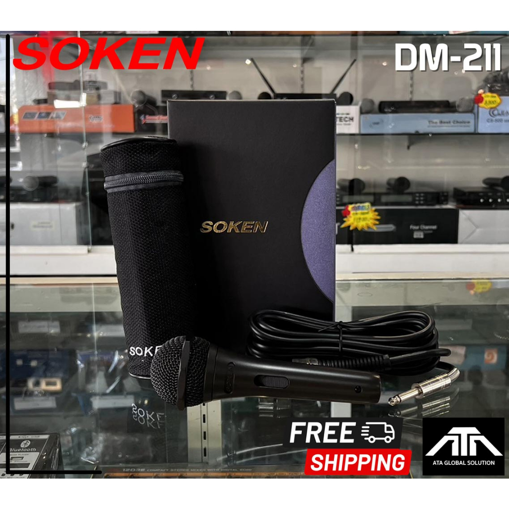 ไมโครโฟน-soken-dm-211-พร้อมกระเป๋าใส่ไมค์-ไมโครโฟน-dynamic-soken-dm211-ไมค์ไดนามิค