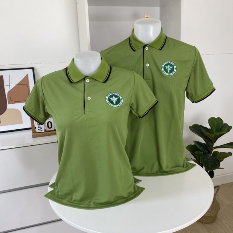 เสื้อโปโลสีเขียว-ปักตรากระทรวงสาธารณสุข-สีเขียวหญ้ามอส