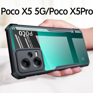 Poco X5 Pro 5G/Redmi Note12Pro PlusเคสกันกระแทกขอบสีหลังใสRedmi Note12 5G/Redmi Note12Pro 5G/Poco X5 5G/Poco X5Pro 5G