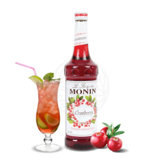 (WAFFLE) โมนิน ไซรัปแครนเบอร์รี่ บรรจุขวด 700 ml. MONIN Cranberry Syrup น้ำเชื่อม MONIN กลิ่น “Cranberry”