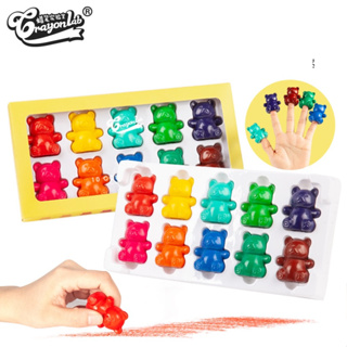 LaLemon Crayonlab Crayon สีเทียนปลอดสารพิษ 10 สี Bear Set Crayons สีเทียน Food Grade