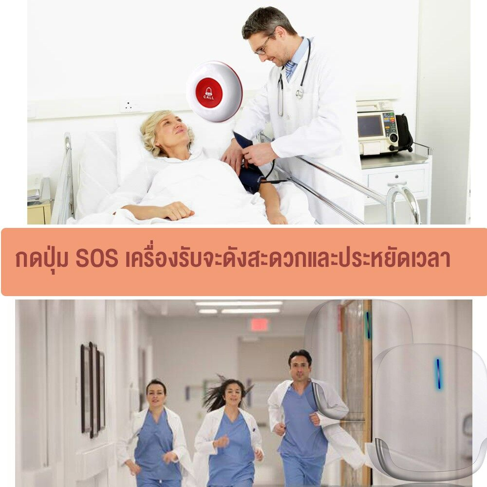 sos-เรียกฉุกเฉิน-กริ่งผู้สูงอายุ-กริ่งพยาบาล-กริ่งฉุกเฉิน-ระบบเซนเซอร์เปิดประตูไร้สาย-เครื่องรับพร้อมปุ่มโทร