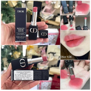 แท้ 💯%Rouge Dior Forever Transfer-Proof Lipstick  สี 458  (sาคาเต็ม 1,700บ.)