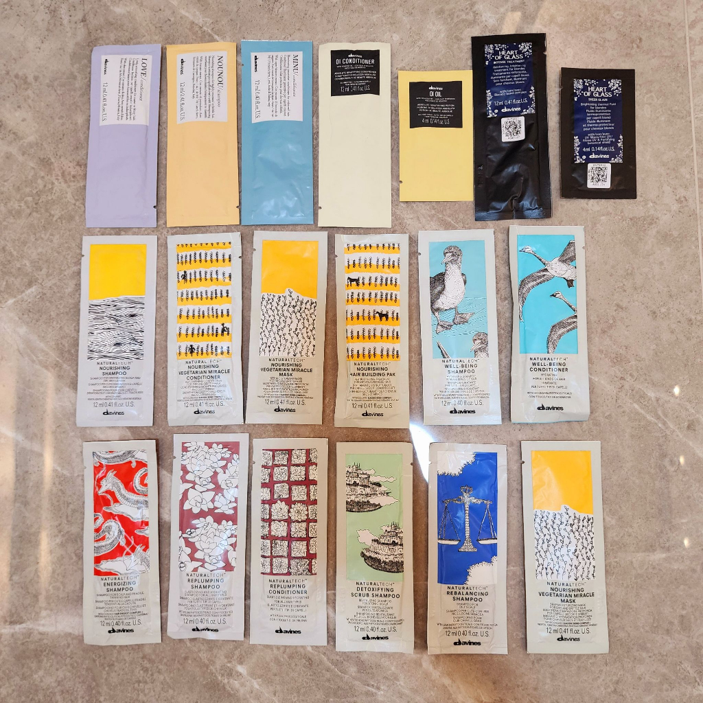 Davines *12ml* Shampoo & Conditioner /Energizing /Nourishing /Renewing /Replumping /Calming