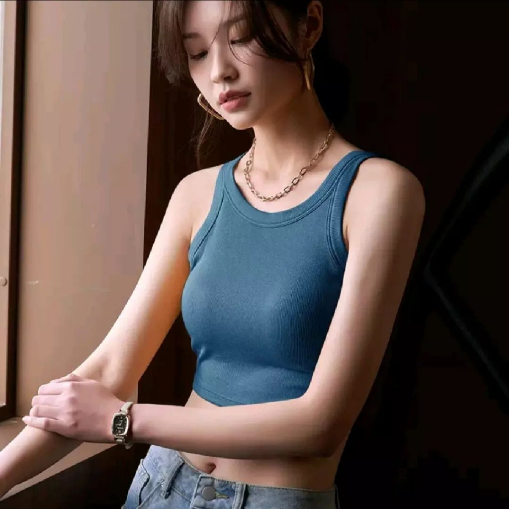 เสื้อกล้ามสั้น-ครอป-มีซัพฟองน้ำ-แบบ-2-in-1-มีบราในตัว