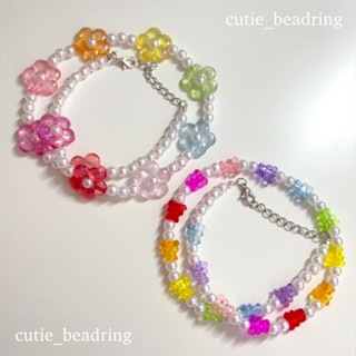 สร้อยคอลูกปัดสีรุ้ง&amp;มุก | rainbow &amp; pearly necklace