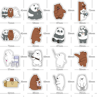 💥พร้อมส่ง💥BIG SIZE Cute bear 36แผ่น STICKER กันน้ำ สติ๊กเกอร์ ใช้ซ้ำได้ โทรศัพท์มือถื หมีจอมป่วน