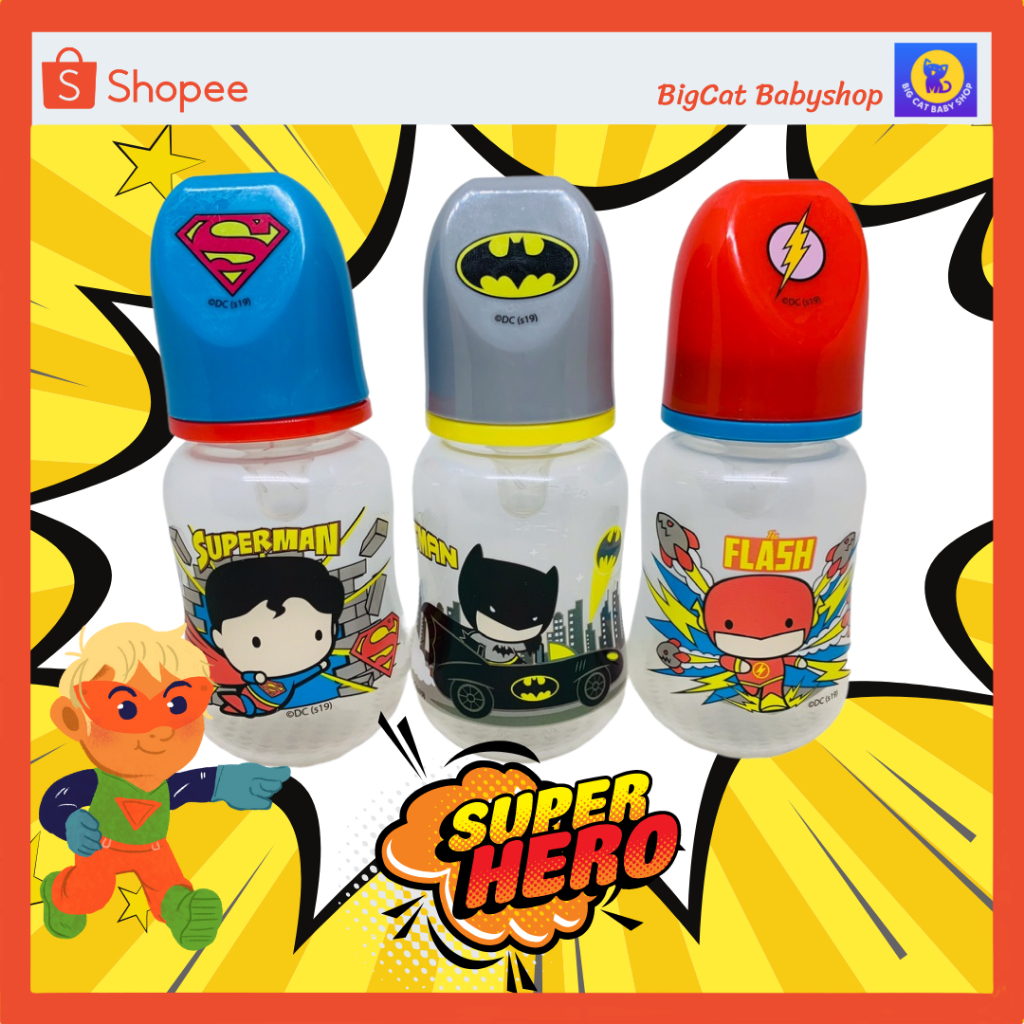 ขวดนมจูจู-ซูเปอร์ฮีโร่-ขนาด-4-ออนซ์แพ็ค-3-ขวด-juju-feeding-bottle-super-hero-4-oz