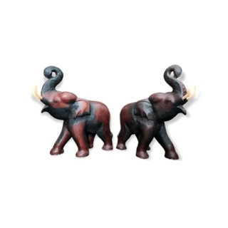 ช้างไม้แกะสลัก (6/8/10/12นิ้ว) คู่ละ ช้างถวาย ช้างแก้บน ช้างมงคล เสริมฮวงจุ้ย/ตกแต่งบ้าน