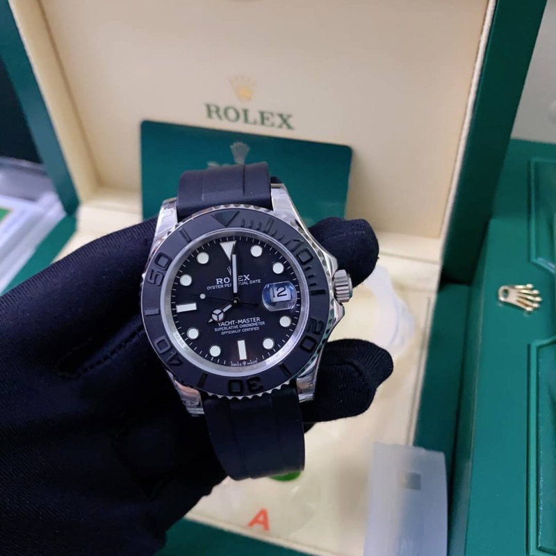 นาฬิกา-rolex-yacht-master-black-โรงงาน-super-noob-งานสวยมากครับ