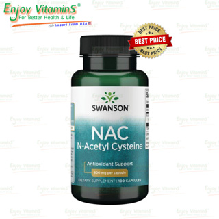Swanson NAC (N-Acetyl Cysteine) 600 mg 100 Capsules (Exp.10/2024)
