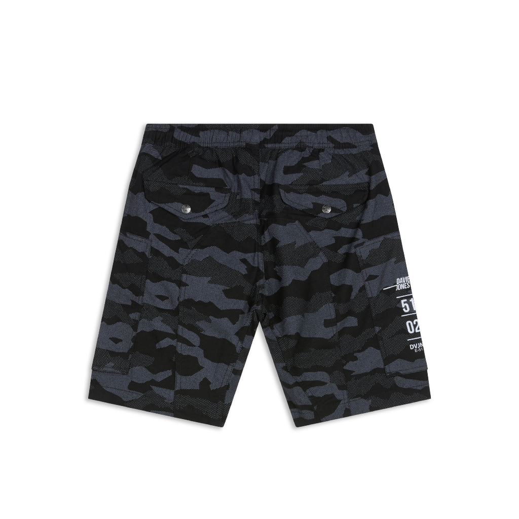 davie-jones-กางเกงขาสั้น-ผู้ชาย-เอวยางยืด-ลายพราง-สีดำ-camo-elasticated-shorts-in-black-sh0026bk