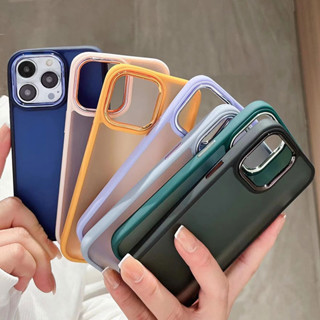 เคสหลังด้านกล้องขอบสี ใช้สำหรับ Oppo A78 A17 A17K A77S A57 A77 Reno8Z Reno7Z A16 A16K A15 A15S A54 A53เคสกันกระแทก