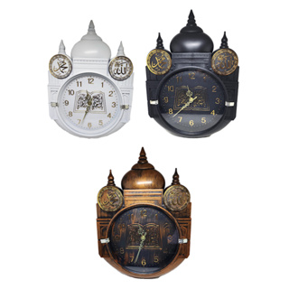 นาฬิกาแขวนผนัง นาฬิกามุสลิมทรงมัสยิด AMN-380 มีคำอัลลอฮ์มูฮำหมัดภาษาอาหรับ ลวดลายสวยงาม สำหรับประดับบ้าน ของขวัญอิสลาม