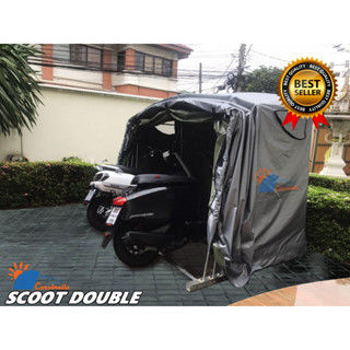 โรงจอดรถสำเร็จรูป CARSBRELLA รุ่น TWIN SCOOT  Aluminium Frame