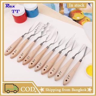Rex TT 10 pcs Stainless Steel Mixing Special Effects Spatula Palette Knives Art Tools For Oil Painting Acrylic