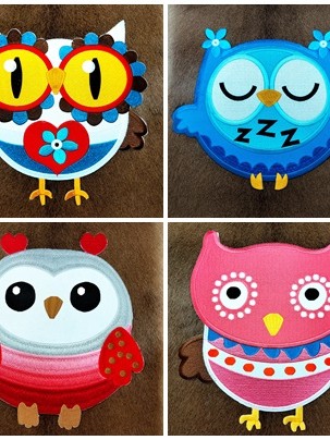ตัวรีดติดเสื้อขนาดใหญ่ แจ๊คเก็ต อาร์ม ยีนส์ นกฮูก Hipster Embroidered Iron on Patch  DIY